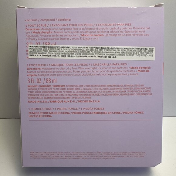 NIB Mary Kay Pedicure Set Foot Scrub Pumice Stone Mask Softener Kit Summer Care - Picture 2 of 6